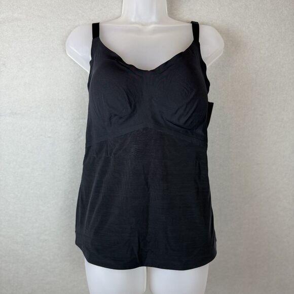 Honeylove LiftWear Shaping Womens Tank Size 1X Black Slimming V Neck - Picture 6 of 6